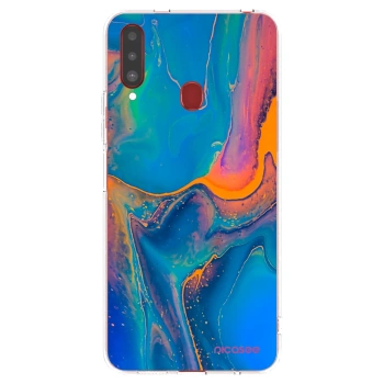 Picasee silikonska prozirna maskica za Samsung Galaxy A20s - Rainbow