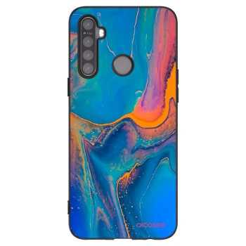 Picasee crna silikonska maskica za Realme 5 - Rainbow
