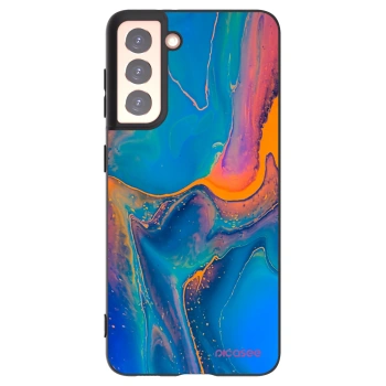 Picasee crna silikonska maskica za Samsung Galaxy S21 5G G991B - Rainbow