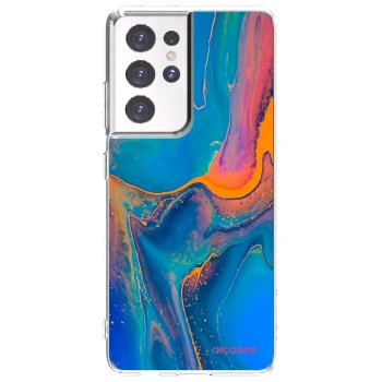 Picasee silikonska prozirna maskica za Samsung Galaxy S21 Ultra 5G G998B - Rainbow