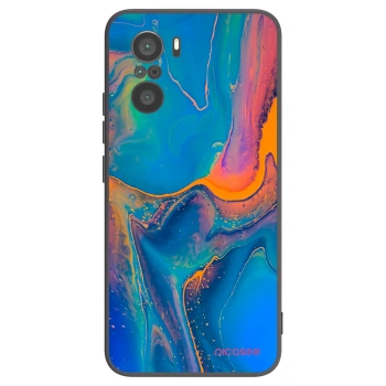 Picasee crna silikonska maskica za Xiaomi Poco F3 - Rainbow