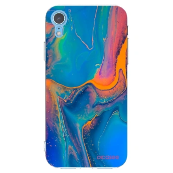 Picasee silikonska prozirna maskica za Apple iPhone XR - Rainbow