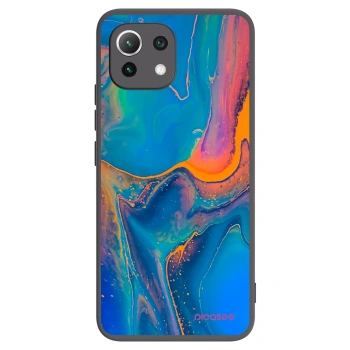 Picasee crna silikonska maskica za Xiaomi 11 Lite 5G NE - Rainbow