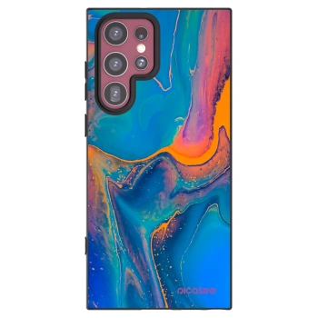 Picasee crna silikonska maskica za Samsung Galaxy S22 Ultra 5G - Rainbow