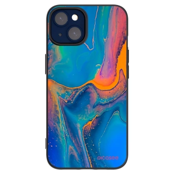 Picasee crna silikonska maskica za Apple iPhone 14 - Rainbow