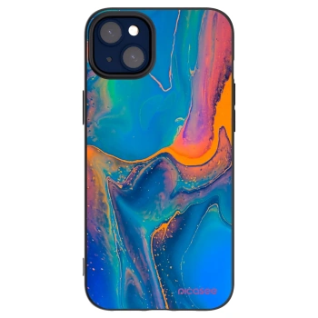 Picasee crna silikonska maskica za Apple iPhone 14 Plus - Rainbow