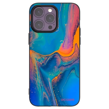 Picasee crna silikonska maskica za Apple iPhone 14 Pro Max - Rainbow