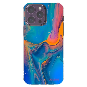 Picasee silikonska prozirna maskica za Apple iPhone 14 Pro Max - Rainbow