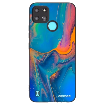 Picasee crna silikonska maskica za Realme C21Y - Rainbow