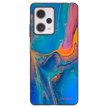 Picasee crna silikonska maskica za Xiaomi Redmi Note 12 Pro+ 5G - Rainbow