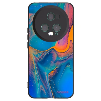 Picasee crna silikonska maskica za Honor Magic5 Pro - Rainbow