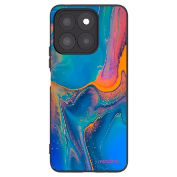 Picasee crna silikonska maskica za Honor X8c - Rainbow