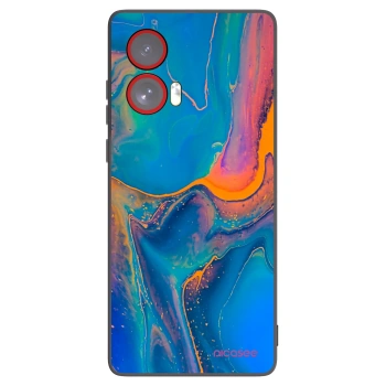 Picasee crna silikonska maskica za Motorola Edge 50 Fusion - Rainbow