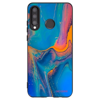 Picasee crna silikonska maskica za Huawei P30 Lite - Rainbow