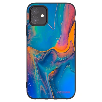 Picasee crna silikonska maskica za Apple iPhone 11 - Rainbow