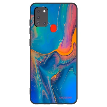 Picasee crna silikonska maskica za Samsung Galaxy A21s - Rainbow