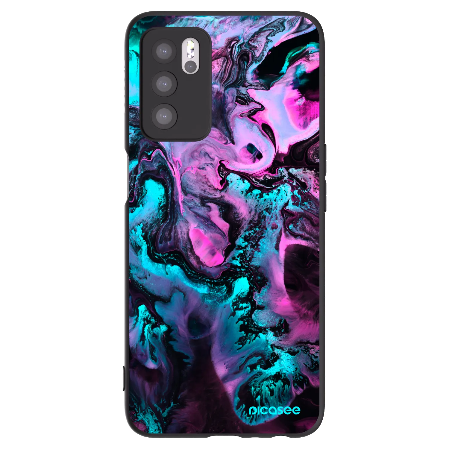 Picasee crna silikonska maskica za OPPO A16s - Lean