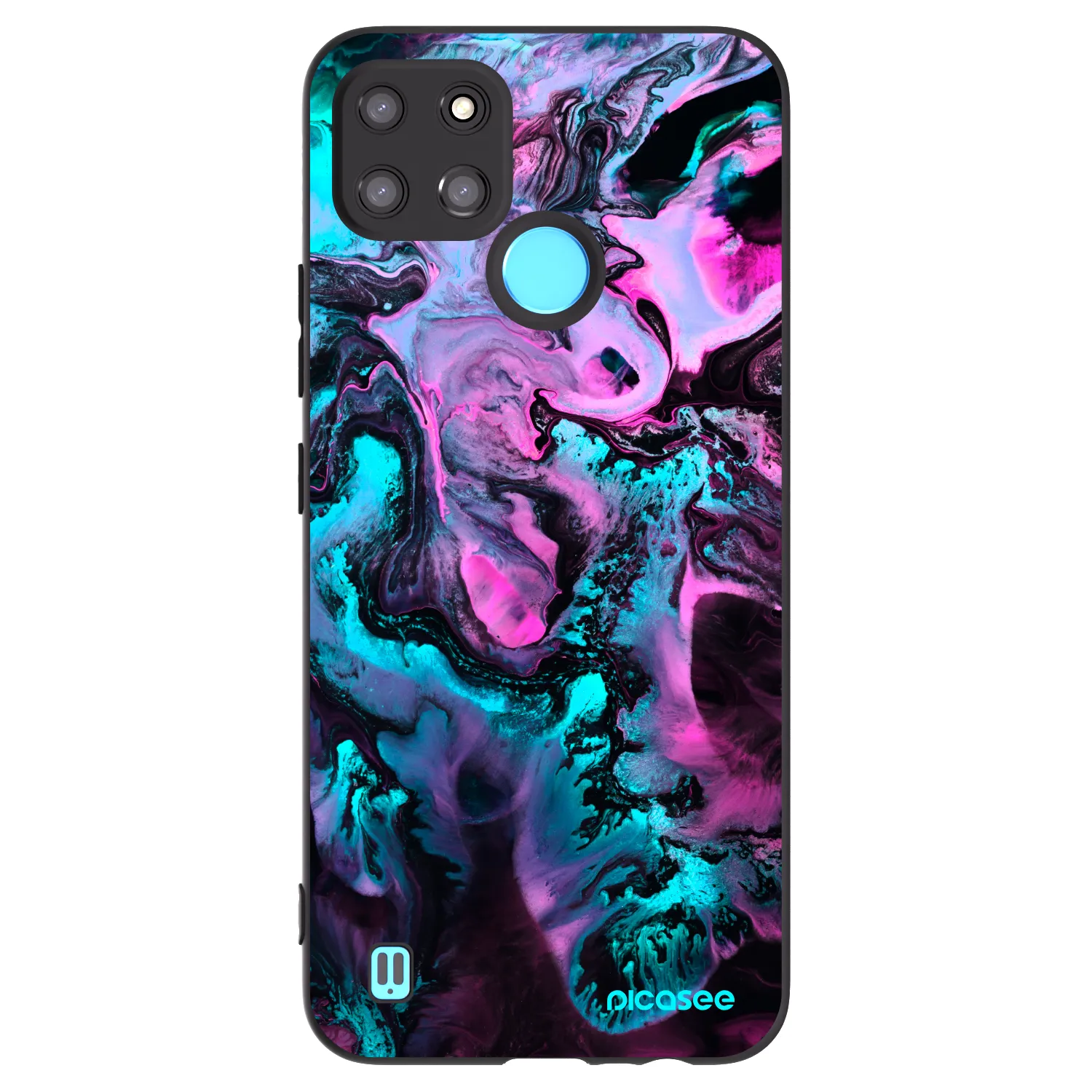 Picasee crna silikonska maskica za Realme C21Y - Lean