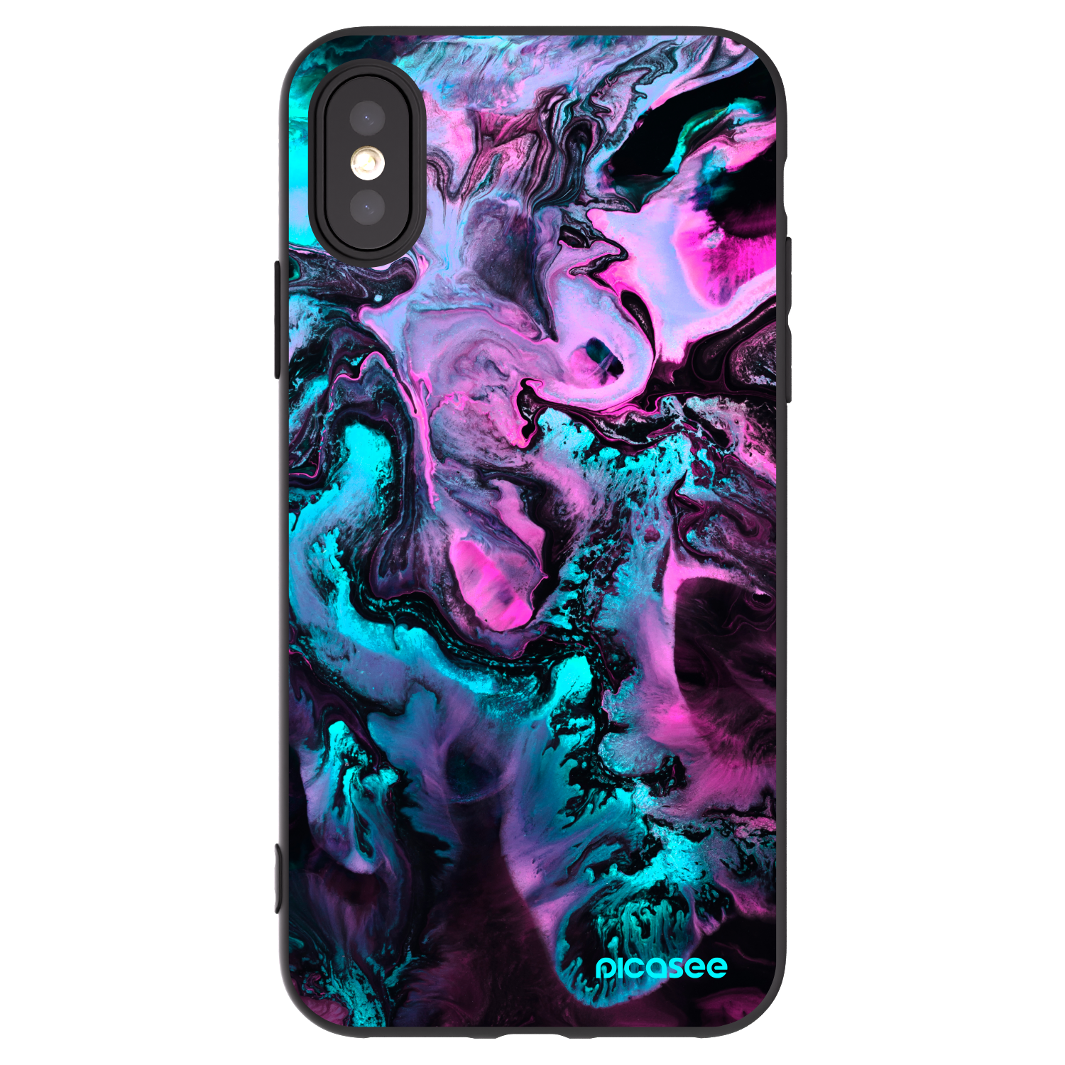 Picasee crna silikonska maskica za Apple iPhone X/XS - Lean