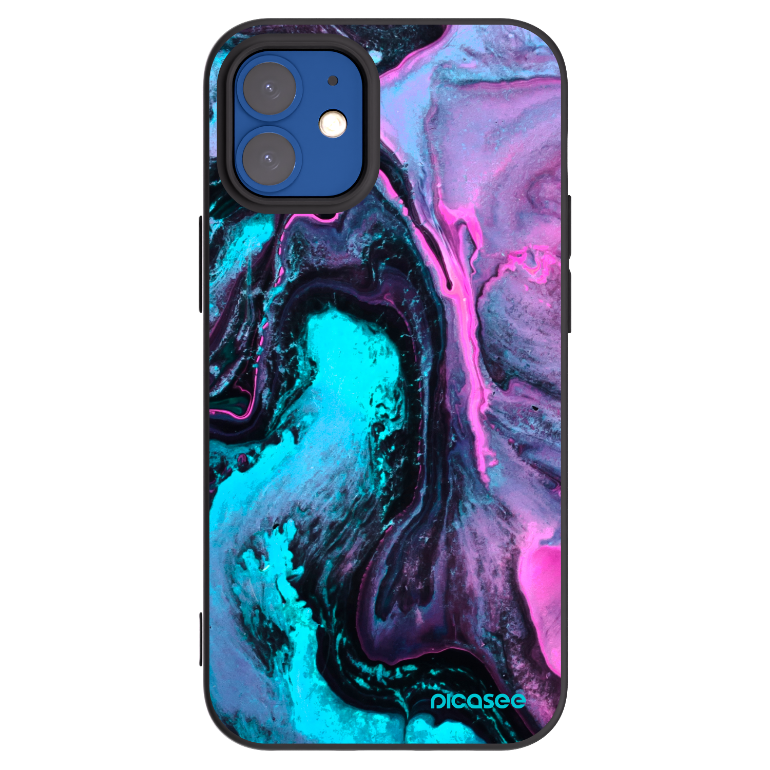 Picasee crna silikonska maskica za Apple iPhone 12 mini - Lean 2