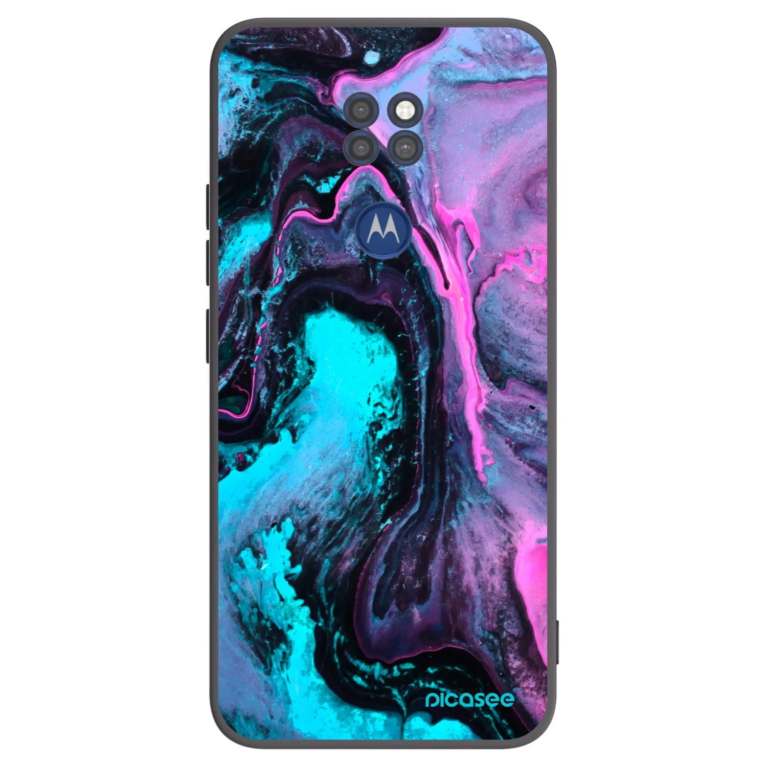 Picasee crna silikonska maskica za Motorola Moto G9 Play - Lean 2