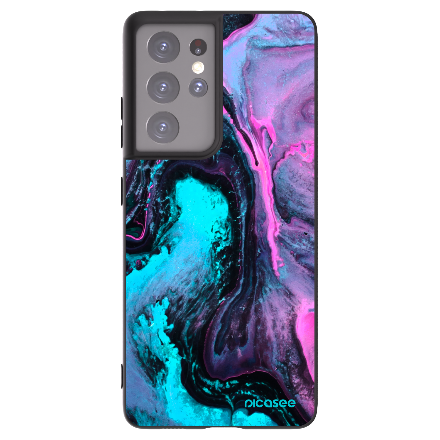 Picasee crna silikonska maskica za Samsung Galaxy S21 Ultra 5G G998B - Lean 2