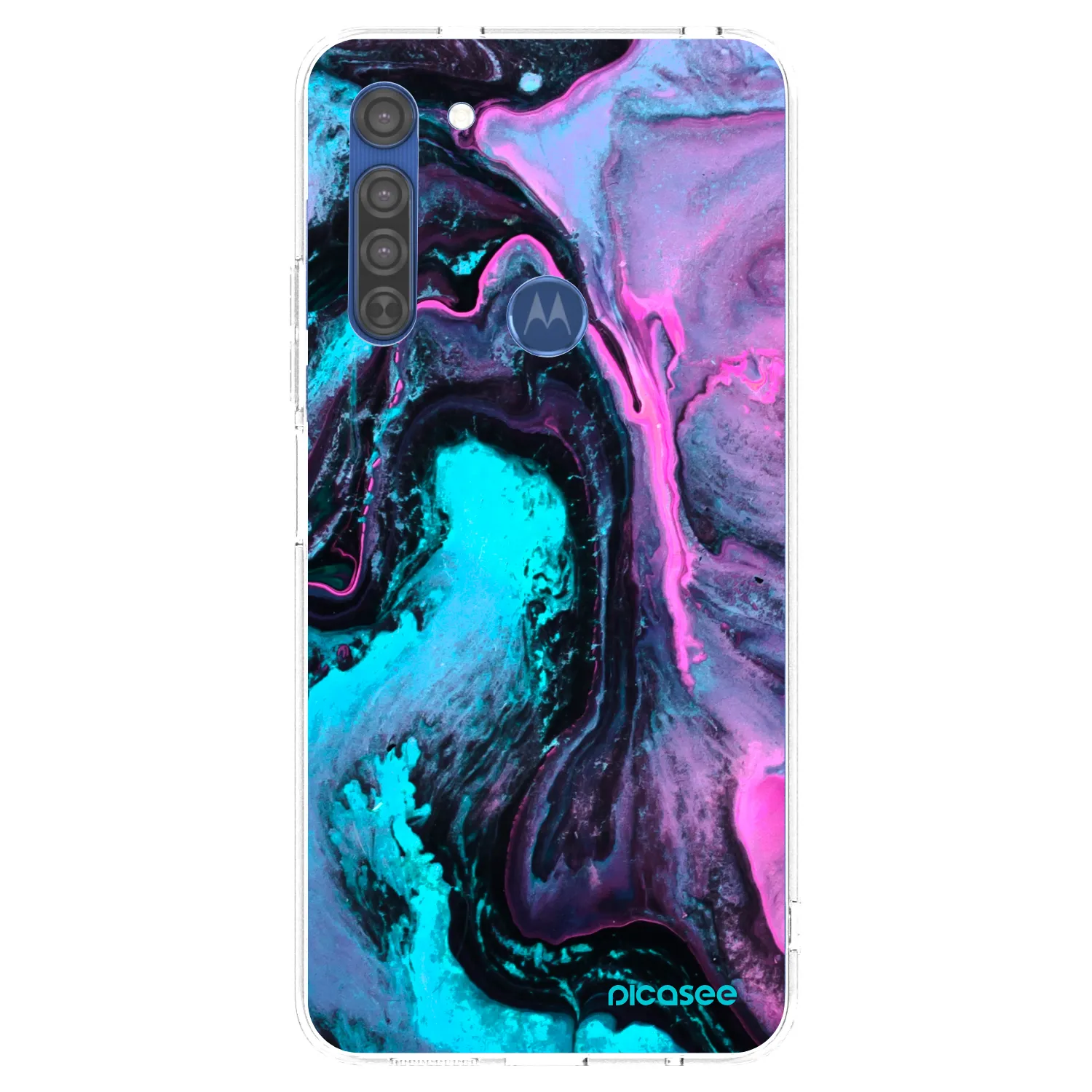 Picasee silikonska prozirna maskica za Motorola Moto G8 - Lean 2