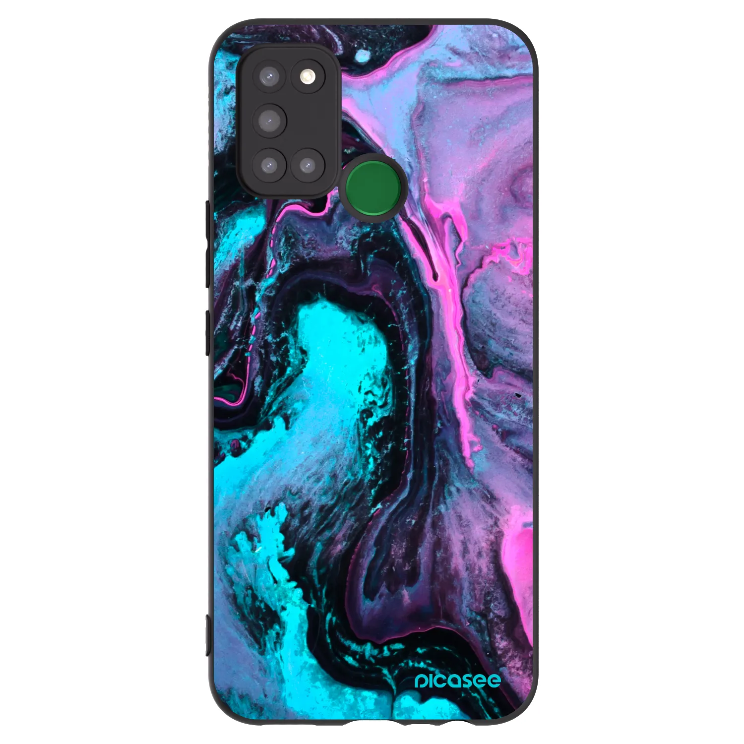 Picasee crna silikonska maskica za Realme 7i - Lean 2