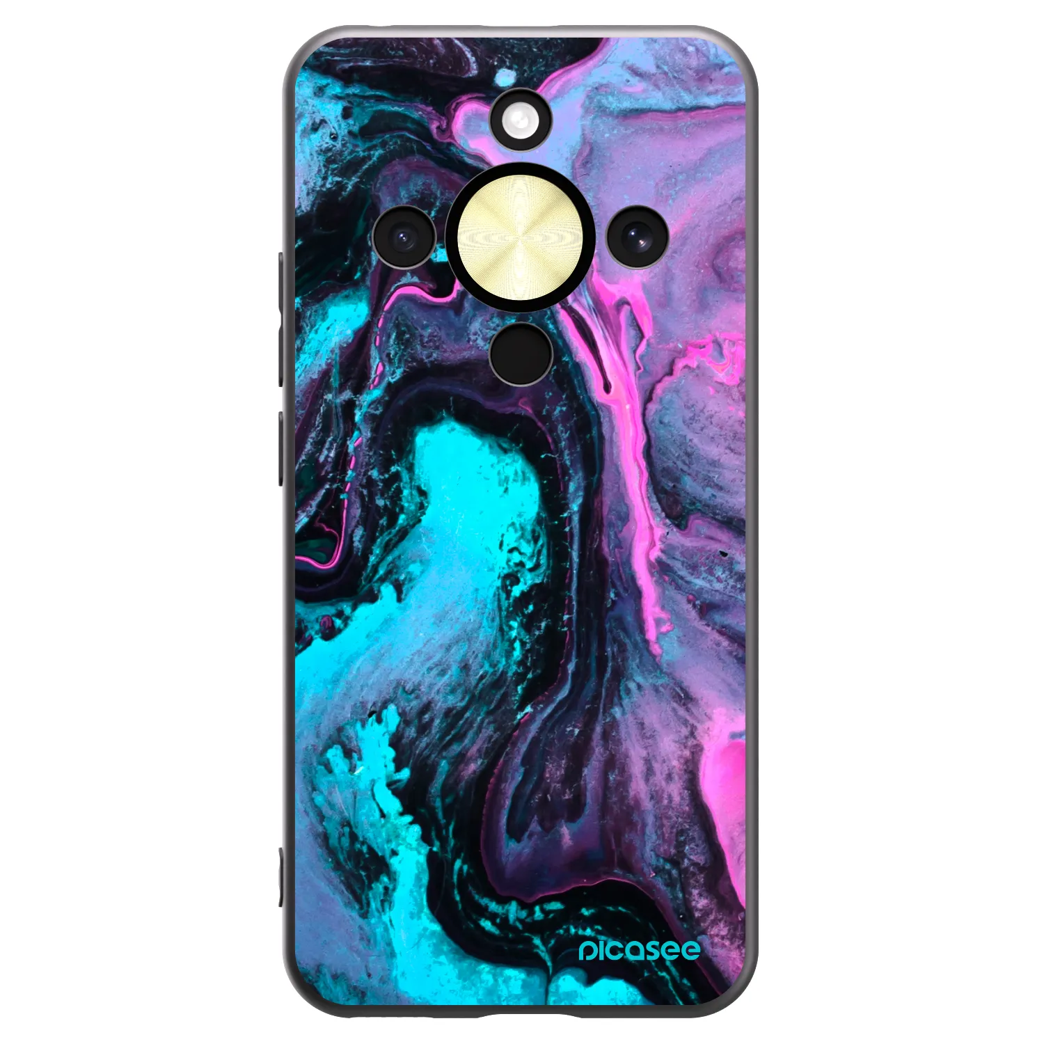 Picasee crna silikonska maskica za Honor Magic8 Lite 5G - Lean 2