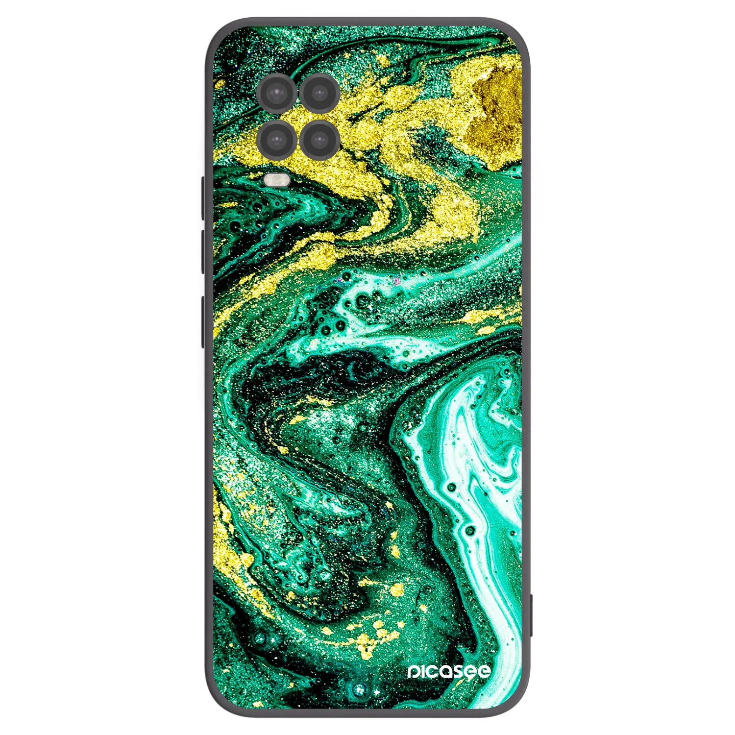 Picasee crna silikonska maskica za Xiaomi Mi 10 Lite - Green Gold