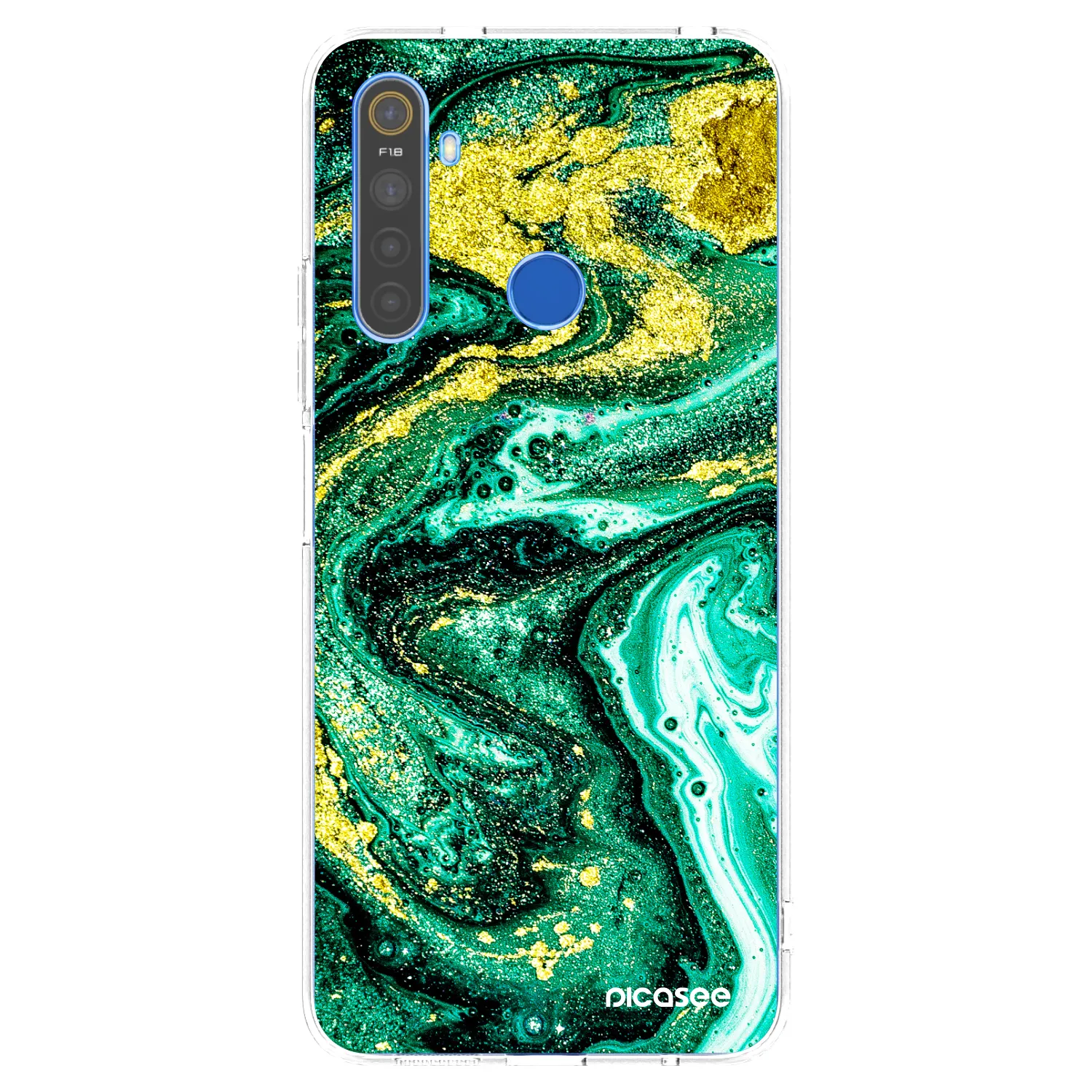 Picasee silikonska prozirna maskica za Realme 5 - Green Gold