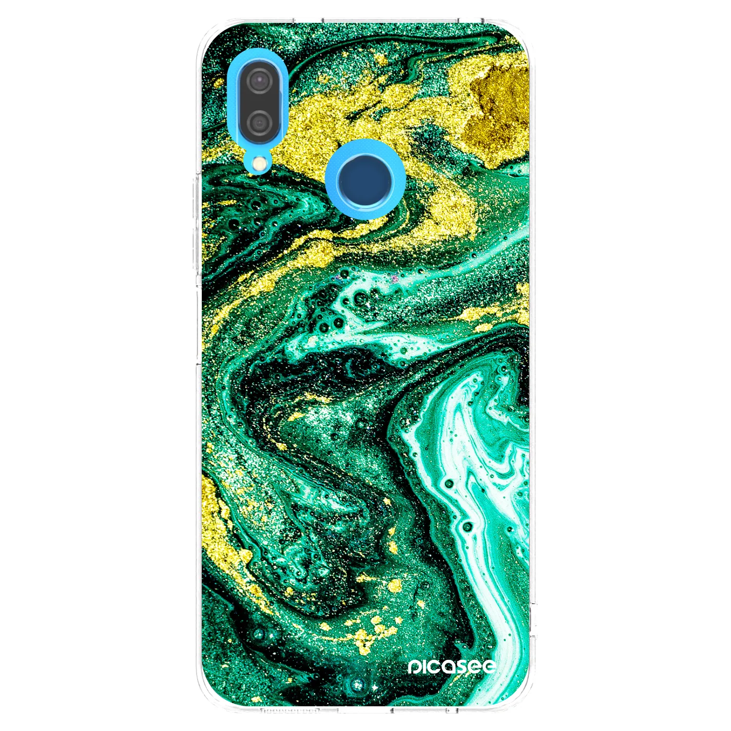 Picasee silikonska prozirna maskica za Huawei P20 Lite - Green Gold
