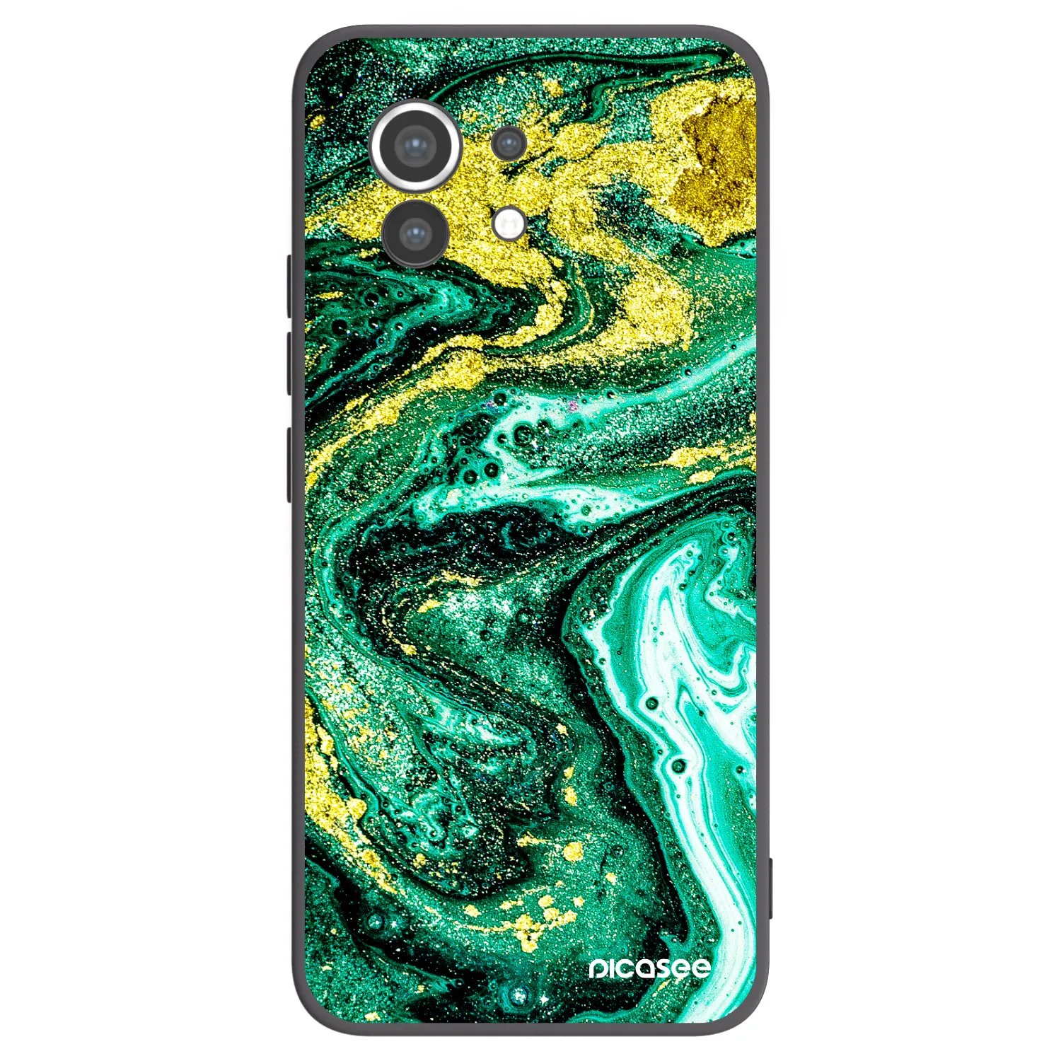Picasee crna silikonska maskica za Xiaomi Mi 11 - Green Gold