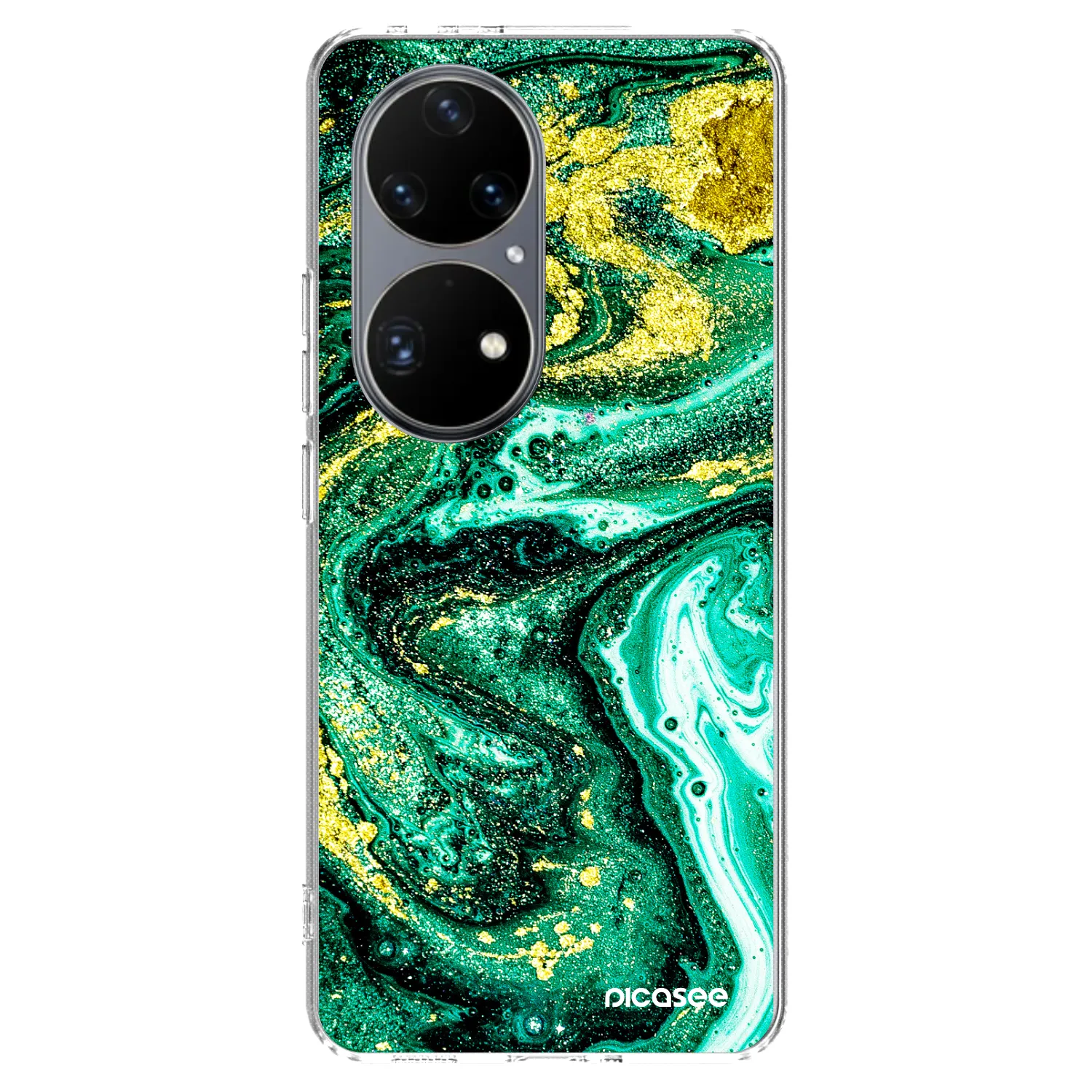 Picasee silikonska prozirna maskica za Huawei P50 - Green Gold