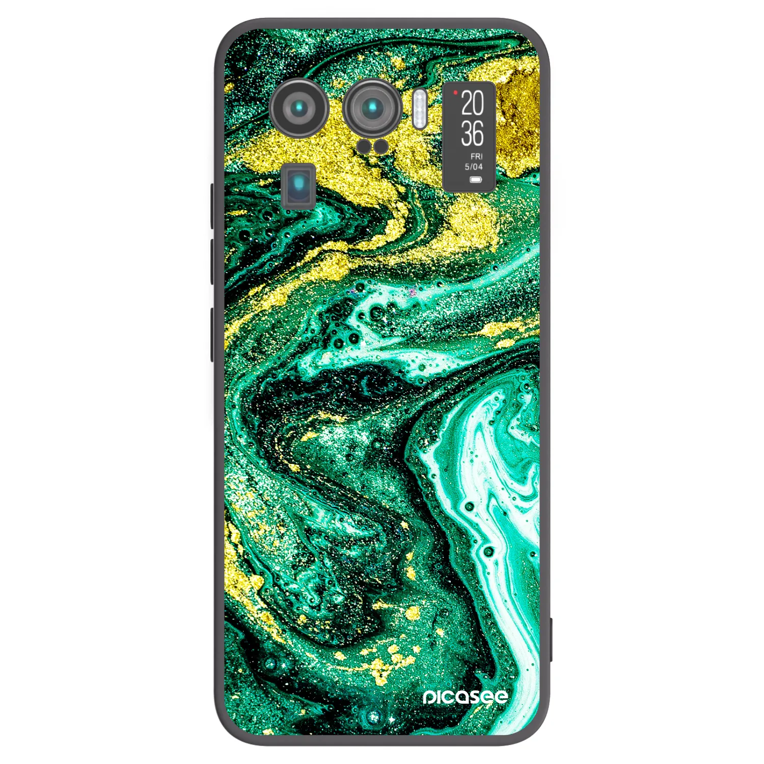 Picasee crna silikonska maskica za Xiaomi Mi 11 Ultra - Green Gold