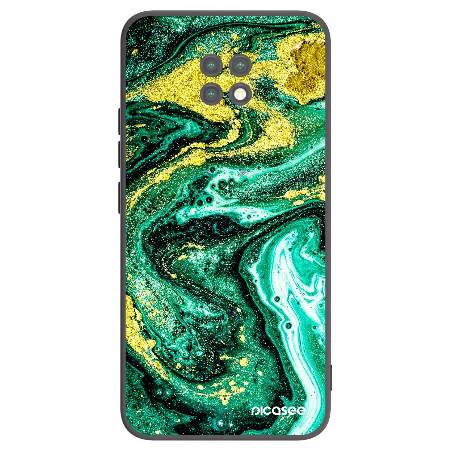 Picasee crna silikonska maskica za Xiaomi Redmi Note 9T - Green Gold