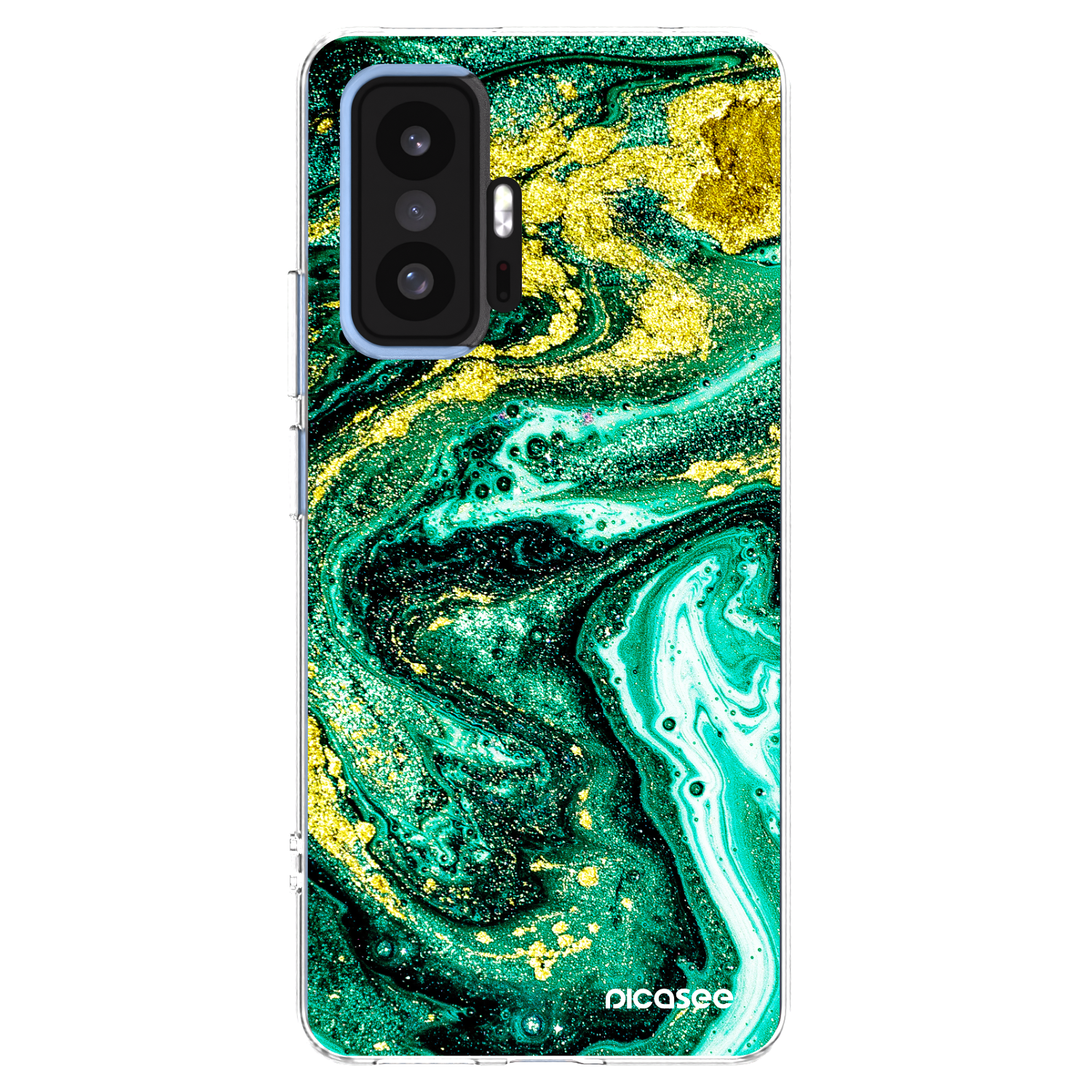 Picasee silikonska prozirna maskica za Xiaomi 11T - Green Gold