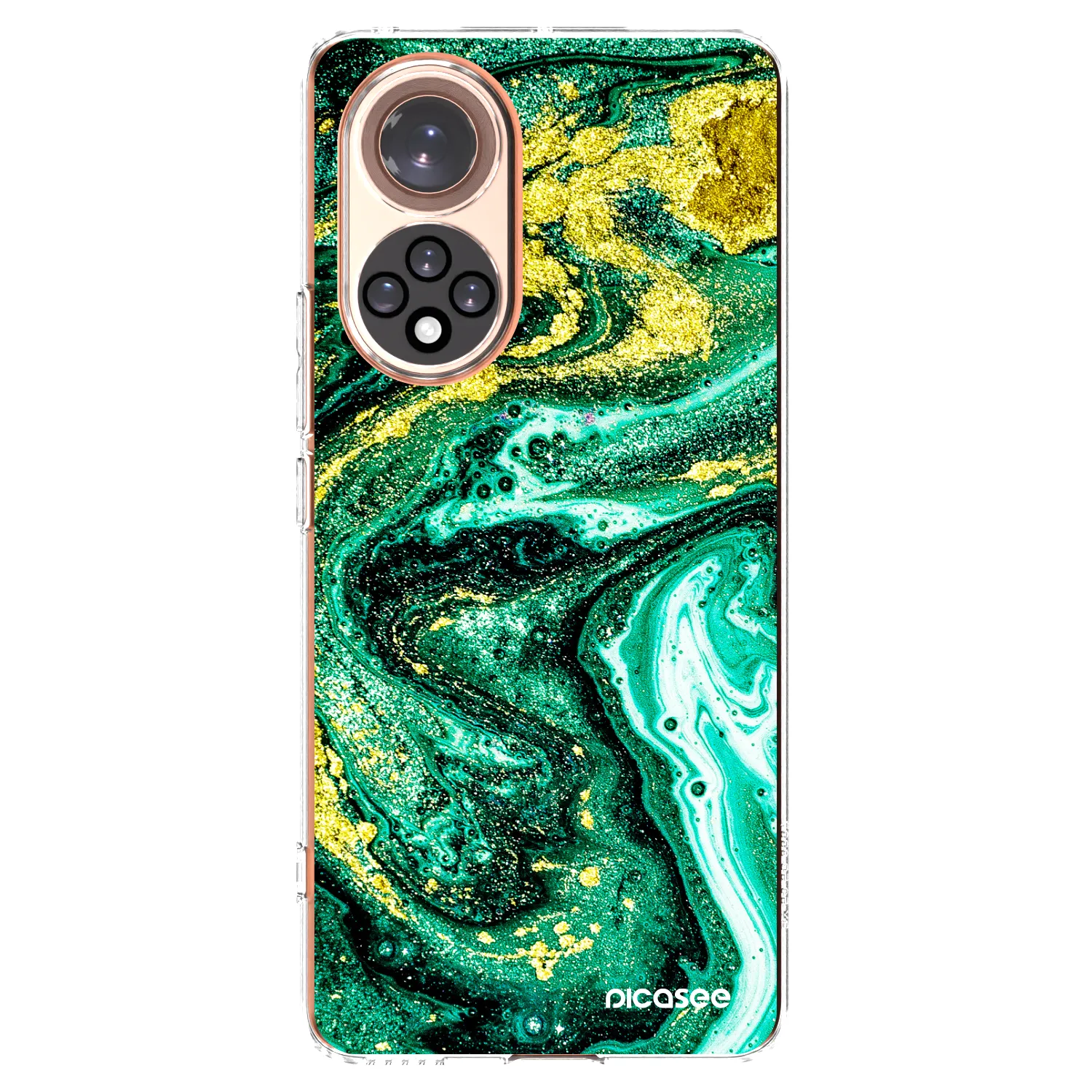 Picasee silikonska prozirna maskica za Honor 50 5G - Green Gold