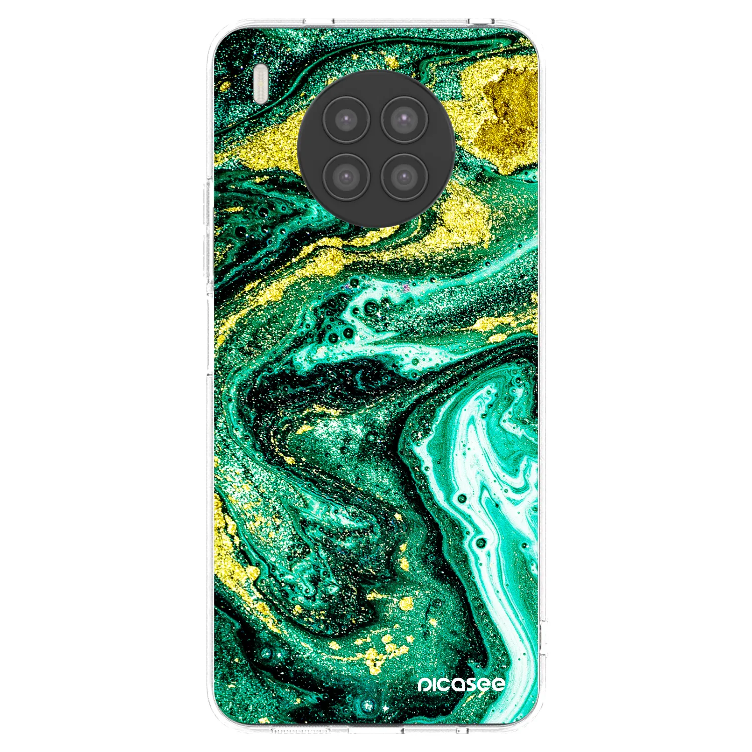 Picasee silikonska prozirna maskica za Huawei Nova 8i - Green Gold