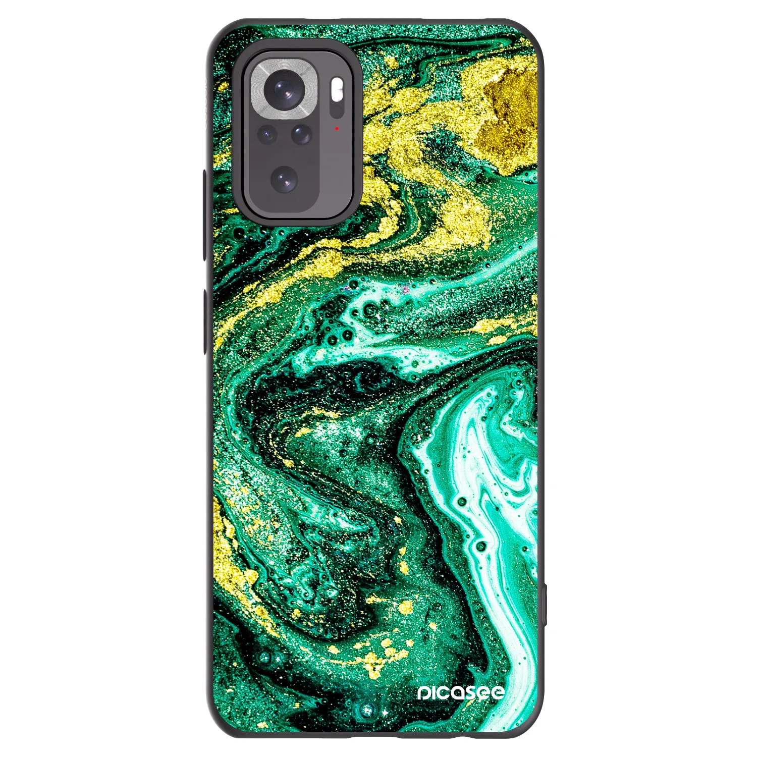 Picasee crna silikonska maskica za Xiaomi Redmi Note 11S 4G - Green Gold