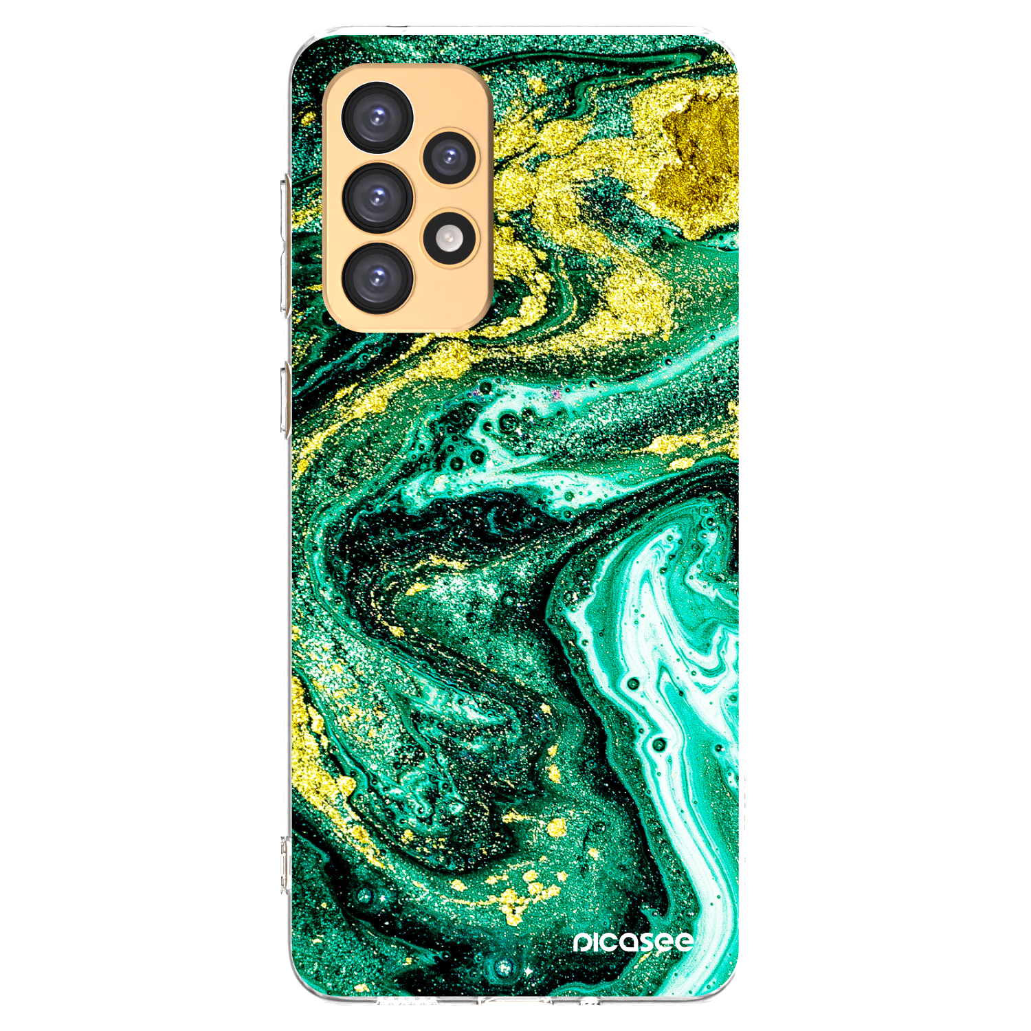 Picasee silikonska prozirna maskica za Samsung Galaxy A33 5G A336 - Green Gold