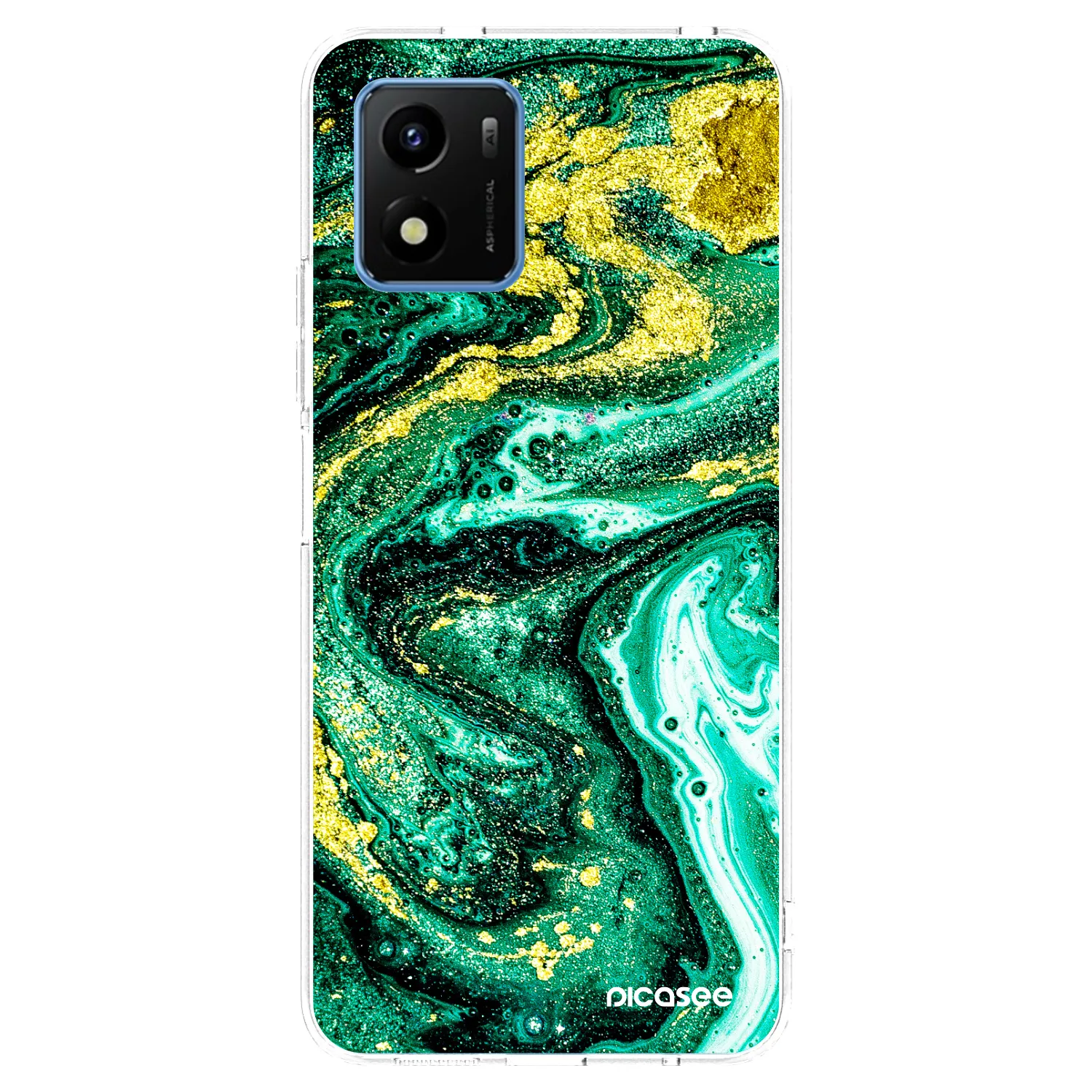 Picasee silikonska prozirna maskica za Vivo Y01 - Green Gold
