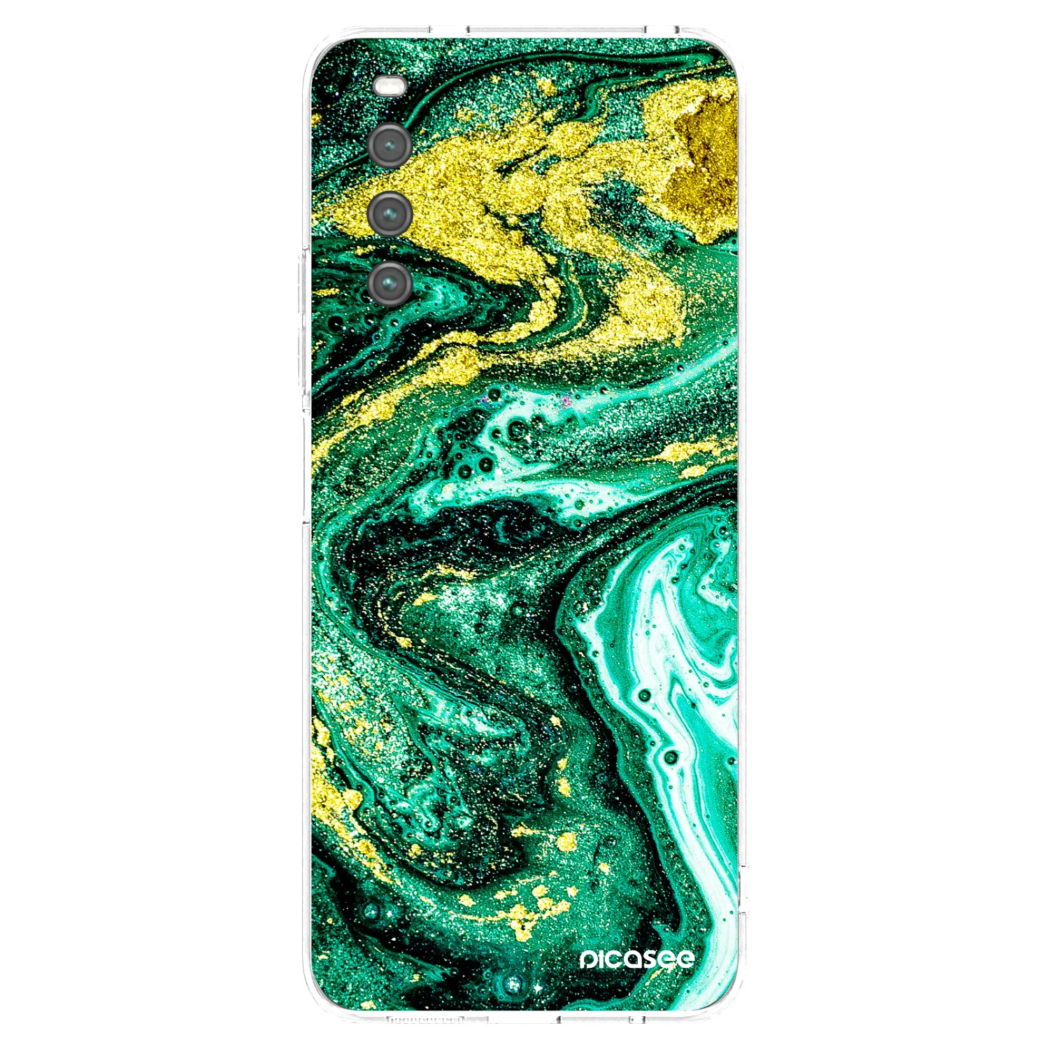 Picasee silikonska prozirna maskica za Sony Xperia 10 IV 5G - Green Gold