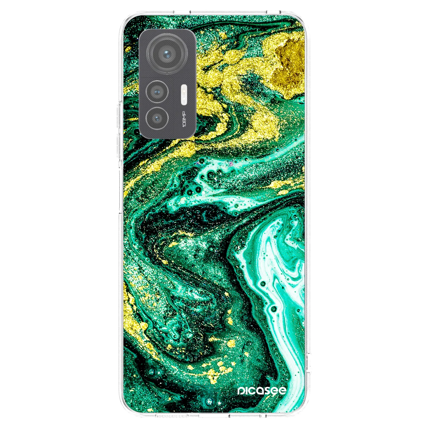 Picasee silikonska prozirna maskica za Xiaomi 12 Lite - Green Gold
