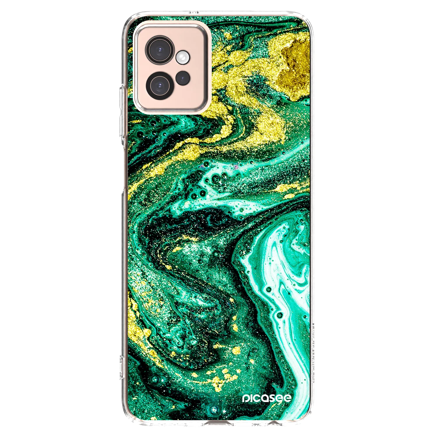 Picasee silikonska prozirna maskica za Motorola Moto G32 - Green Gold