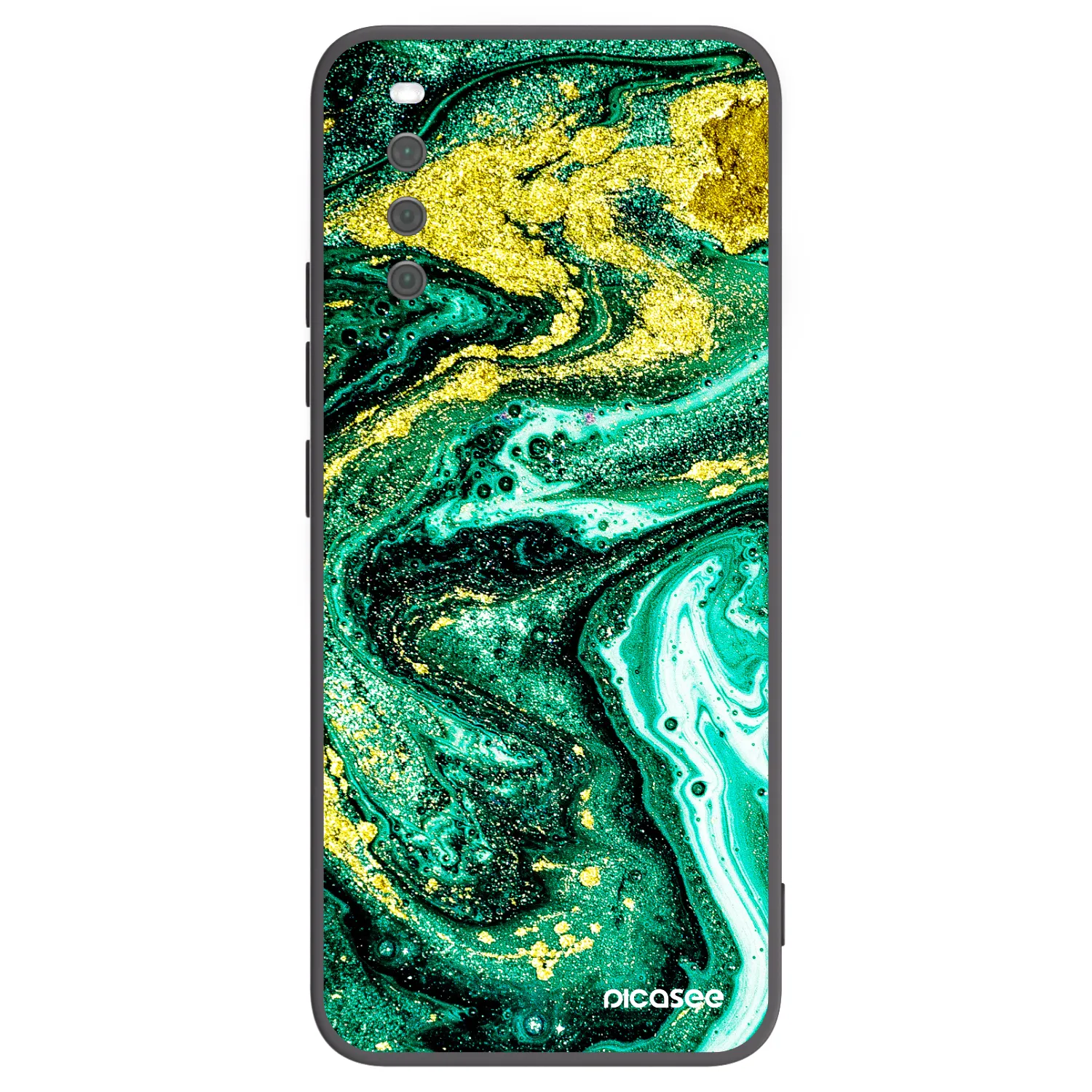 Picasee crna silikonska maskica za Sony Xperia 10 III - Green Gold