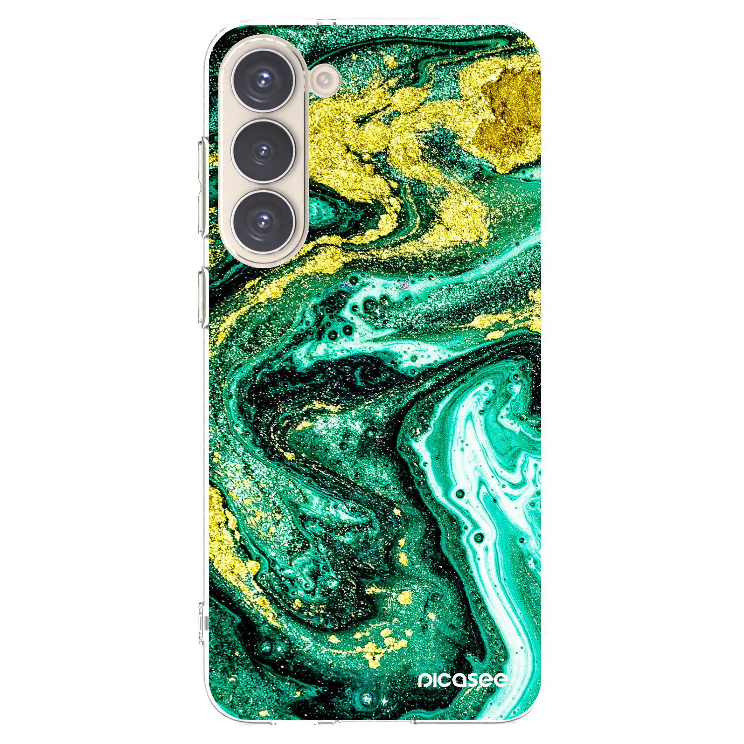 Picasee silikonska prozirna maskica za Samsung Galaxy S23+ 5G - Green Gold