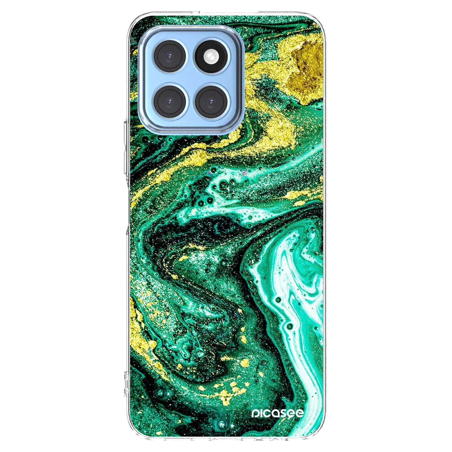 Picasee silikonska prozirna maskica za Honor X8 5G - Green Gold