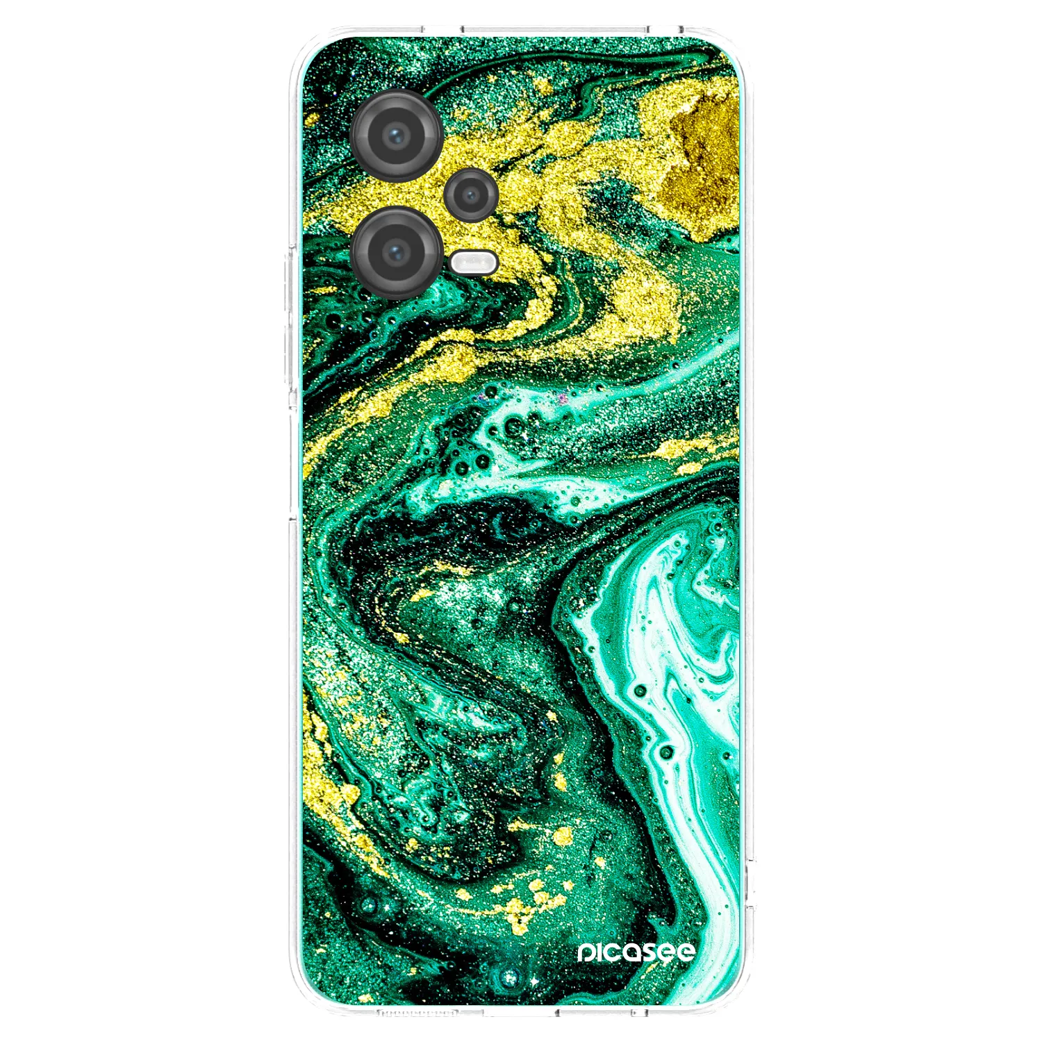 Picasee silikonska prozirna maskica za Xiaomi Poco X5 - Green Gold