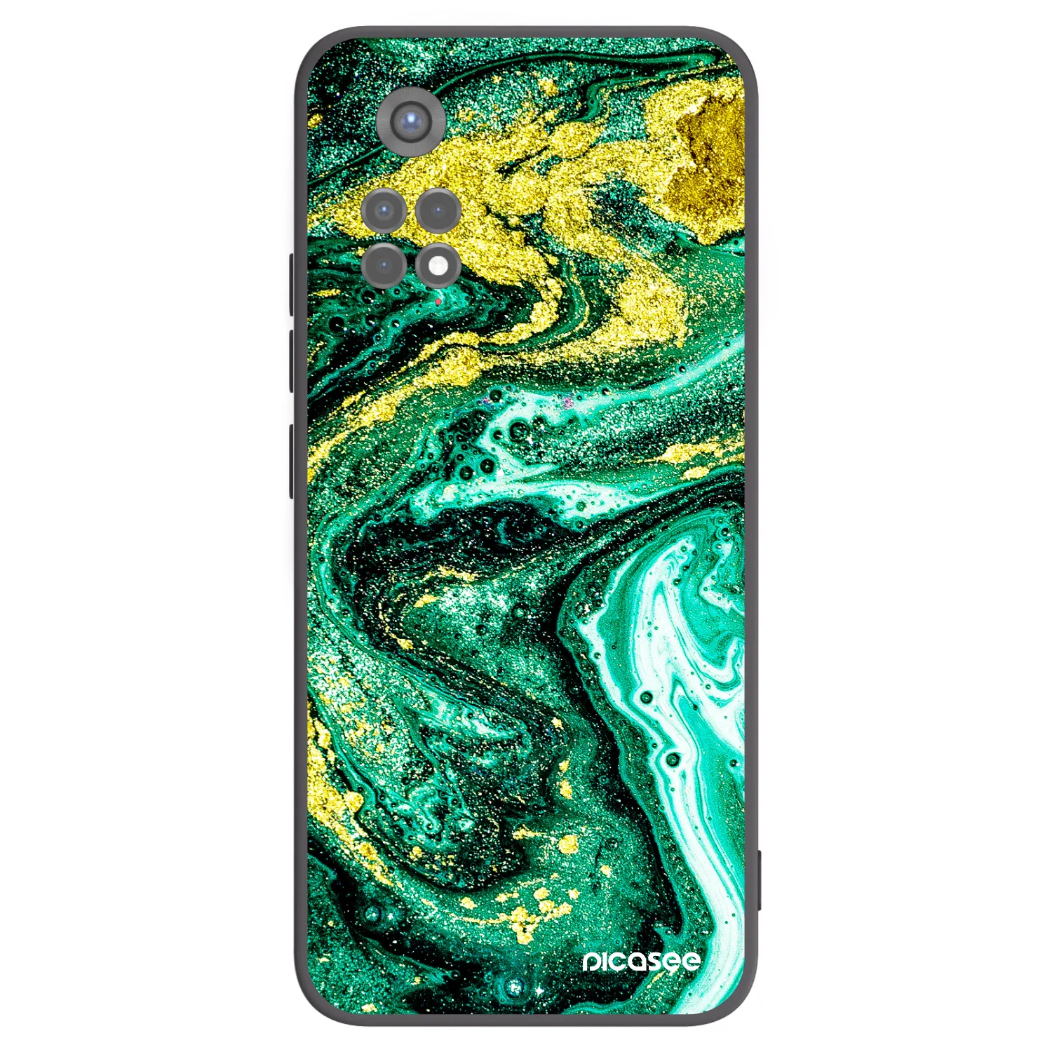 Picasee crna silikonska maskica za Xiaomi Redmi Note 11S 5G - Green Gold
